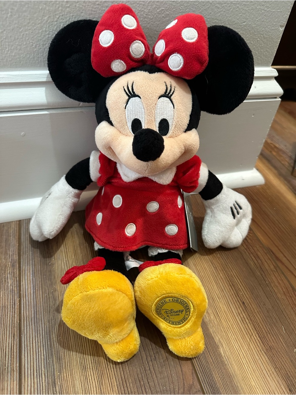 Disney Store Minnie Mouse Plush - Red Polka Dot Dress Bow Yellow Shoes